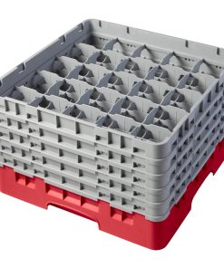 Cambro Camrack Red 25 Compartments Max Glass Height 258mm (CZ199)