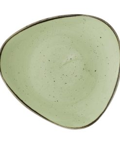 Churchill Stonecast Sage Green Triangle Plate 229mm Pack of 12 (DX012)