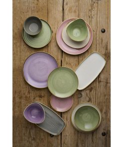 Churchill Stonecast Sage Green Walled Plate 260mm Pack of 6 (DX016)