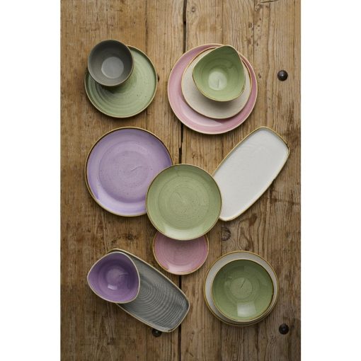 Churchill Stonecast Sage Green Walled Plate 260mm Pack of 6 (DX016)