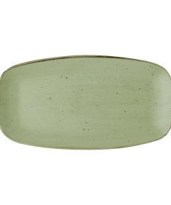 Churchill Stonecast Sage Green Chefs Oblong Plate 355mm Pack of 6 (DX019)