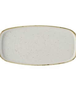 Churchill Stonecast Barley White Chefs Walled Oblong Plate 300mm Pack of 6 (DX020)