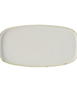 Churchill Stonecast Barley White Chefs Walled Oblong Plate 350mm Pack of 6 (DX021)
