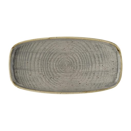Churchill Stonecast Peppercorn Grey Chefs Walled Oblong Plate 300mm Pack of 12 (DX022)