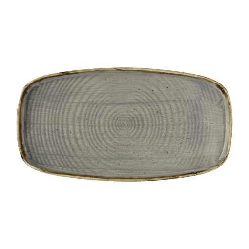 Churchill Stonecast Peppercorn Grey Chefs Walled Oblong Plate 350mm Pack of 6 (DX023)