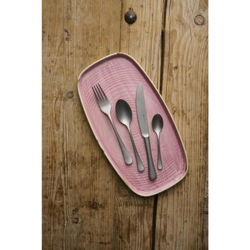 Churchill Stonecast Petal Pink Chefs Walled Oblong Plate 300mm Pack of 6 (DX024)