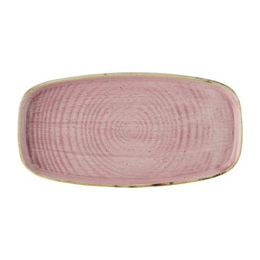 Churchill Stonecast Petal Pink Chefs Walled Oblong Plate 350mm Pack of 6 (DX025)