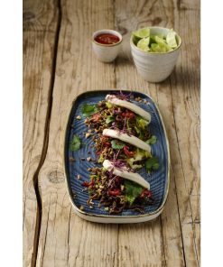 Churchill Stonecast Blueberry Chefs Walled Oblong Plate 300mm Pack of 6 (DX026)