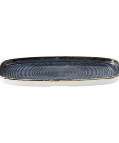 Churchill Stonecast Blueberry Chefs Walled Oblong Plate 300mm Pack of 6 (DX026)