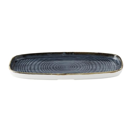 Churchill Stonecast Blueberry Chefs Walled Oblong Plate 300mm Pack of 6 (DX026)