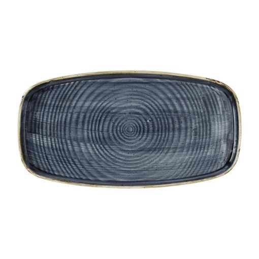Churchill Stonecast Blueberry Chefs Walled Oblong Plate 350mm Pack of 6 (DX027)