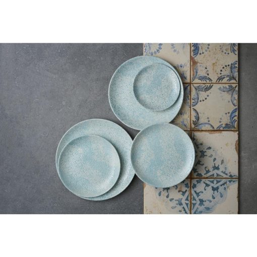 Churchill Vintage Prints Med Tiles Aquamarine Coupe Plate 288mm 12 Pack (DX112)