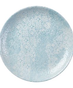 Churchill Vintage Prints Med Tiles Aquamarine Coupe Plate 217mm 12 Pack (DX114)