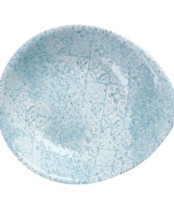 Churchill Vintage Prints Med Tiles Aquamarine Round Dish 168mm 12 Pack (DX118)