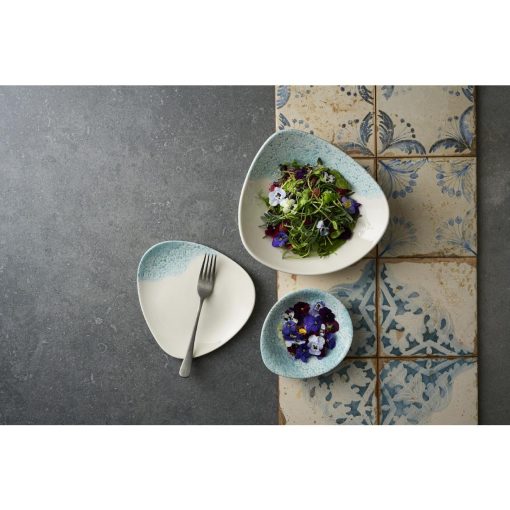 Churchill Vintage Prints Med Tiles Aquamarine Triangle Bowl 185mm 12 Pack (DX124)