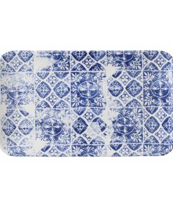 Churchill The Makers Collection Organic Rectangular Platters Porto Blue 179mm Pack of 12 (DX153)
