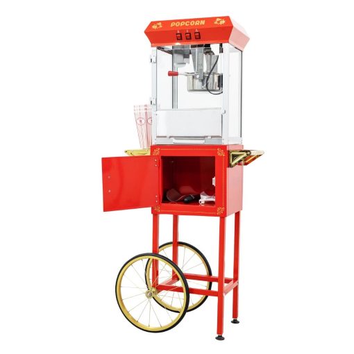 A1 Equipment 8oz Popcorn Machine with Cart Red (HT426)