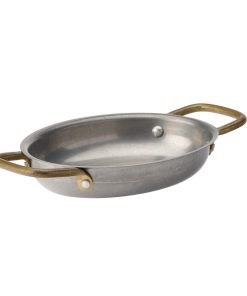 Utopia Vintage Steel Oval Dish 165 x 125mm 6 Pack (HX614)