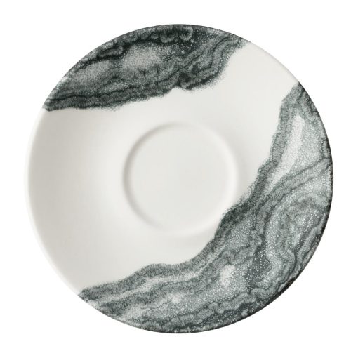 Churchill China Tide Black Cappuccino Saucers 158mm Pack of 12 (HY966)