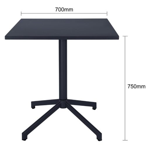 Bolero Porto Folding Table Slate Blue 700x750mm (HZ375)