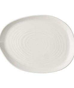 Churchill Envisage Natural White Organic Oblong Plates 260x200mm 6 Pack (JA072)