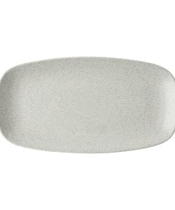 Churchill Delta Grey Oblong Plates 355x189mm 6 Pack (JA085)