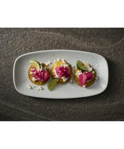 Churchill Delta Grey Oblong Plates 355x189mm 6 Pack (JA085)