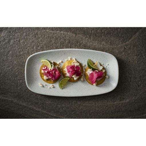 Churchill Delta Grey Oblong Plates 355x189mm 6 Pack (JA085)