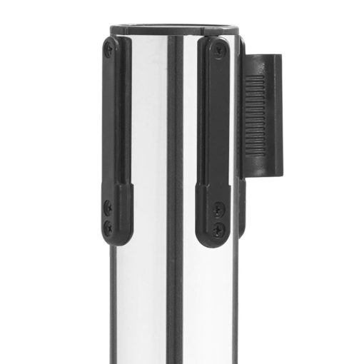 Bolero Polished Stainless Steel Black Strap Barriers 3m 2 Pack (JA341)
