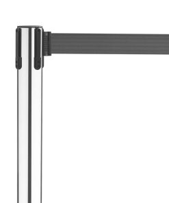 Bolero Polished Stainless Steel Black Strap Barriers 3m 2 Pack (JA341)