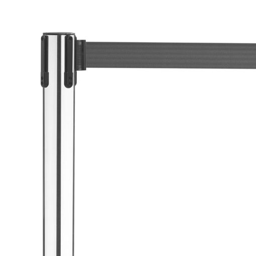 Bolero Polished Stainless Steel Black Strap Barriers 3m 2 Pack (JA341)