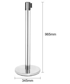 Bolero Polished Stainless Steel Black Strap Barriers 3m 2 Pack (JA341)