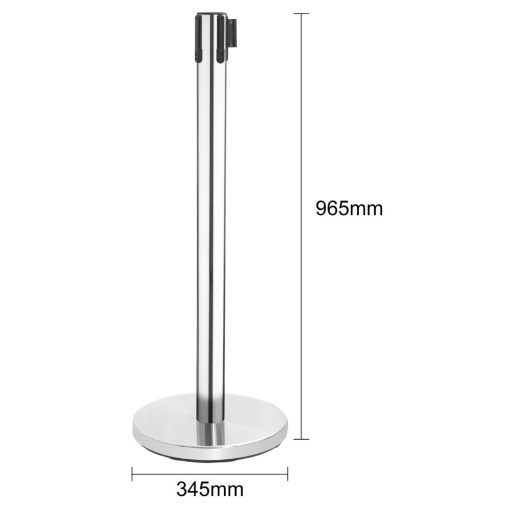 Bolero Polished Stainless Steel Black Strap Barriers 3m 2 Pack (JA341)