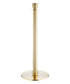 Bolero Flat Base Barrier Banner Posts Brushed Brass 2 Pack (JA343)