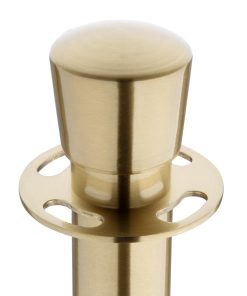 Bolero Flat Base Barrier Banner Posts Brushed Brass 2 Pack (JA343)