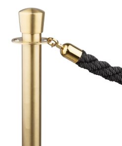 Bolero Flat Base Barrier Banner Posts Brushed Brass 2 Pack (JA343)