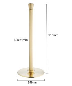 Bolero Flat Base Barrier Banner Posts Brushed Brass 2 Pack (JA343)