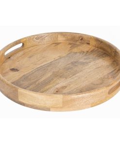 Olympia Mango Wood Round Deep Sided Tray 400mm (JA886)