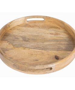 Olympia Mango Wood Round Deep Sided Tray 400mm (JA886)
