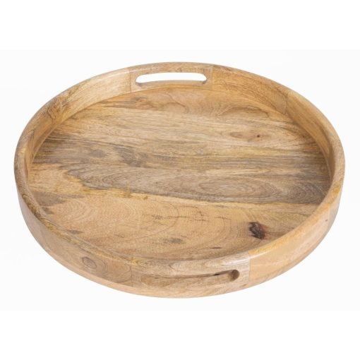 Olympia Mango Wood Round Deep Sided Tray 400mm (JA886)