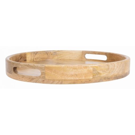Olympia Mango Wood Round Deep Sided Tray 400mm (JA886)