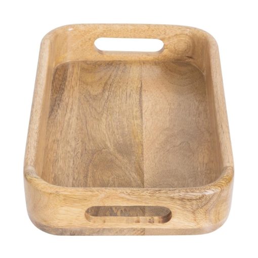 Olympia Mango Wood Rectangular Deep Sided Tray 300x190mm (JA887)
