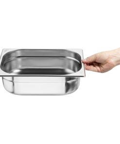 Nisbets Essentials Stainless Steel 1-2  Gastronorm Tray 100mm Pack 3 (JB372)