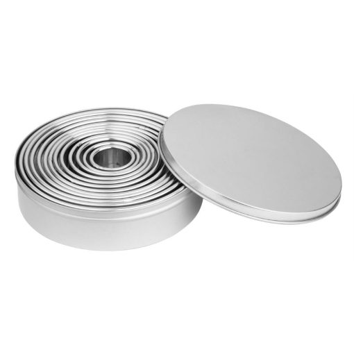 Vogue Stainless Steel Round Plain Cutters Pack 12 (JB551)