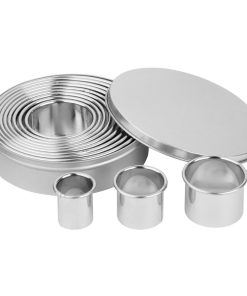 Vogue Stainless Steel Round Plain Cutters Pack 12 (JB551)