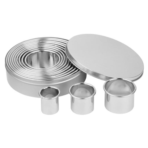 Vogue Stainless Steel Round Plain Cutters Pack 12 (JB551)