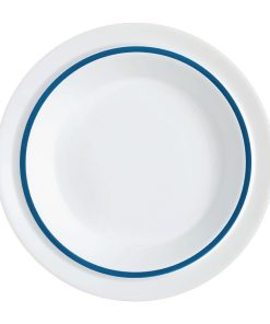 Autonomy Soup Dishes Blue Border 230mm 12 Pack (JC962)