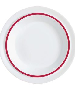 Autonomy Soup Dishes Red Border 230mm 12 Pack (JC963)