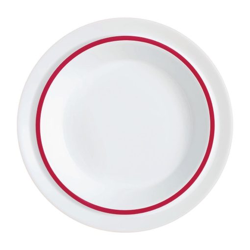 Autonomy Soup Dishes Red Border 230mm 12 Pack (JC963)