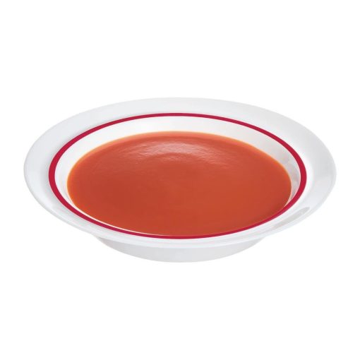 Autonomy Soup Dishes Red Border 230mm 12 Pack (JC963)
